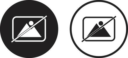 No image icon set in two styles . No picture icon . illustration vector