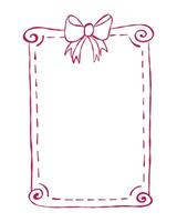 Decorative frame design with a bow, ideal for invitations or announcements created in a simple and elegant style vector
