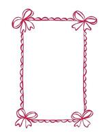 Decorative red ribbon frame for invitations and announcements in a simple design vector