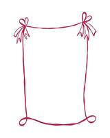 Decorative blank frame with bows ideal for invitations and announcements in festive celebrations vector