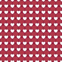 Geometric seamless pattern of small white hearts on a red background vector