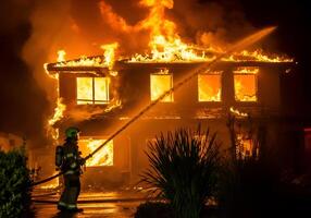 Wildfire Efforts During Devastating Los Angeles Blaze Brave Firefighter photo