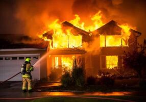 USA Angeles Wildfire Efforts During Devastating Los Angeles Blaze Brave Firefighter photo