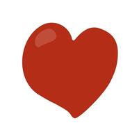 A red hand-drawn heart on a white background. The symbol of lovers, Valentines Day. A declaration of love. vector