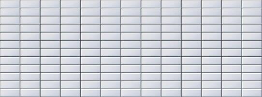 Seamless grey tile pattern. Rectangle ceramic tiled texture for bathroom wall, kitchen floor, pool surface. Repeating white mosaic grid background. Repeated grey brick backdrop. vector