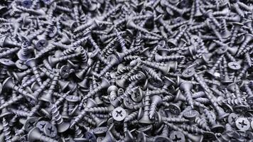 steel self-tapping screws for working with wooden products banner , self-tapping screws for attaching objects to wooden objects, for repair work, hardware store, construction, carpentry, joinery photo