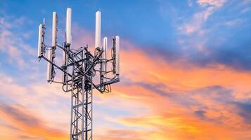 background featuring a global network symbolizing 5G technology. The image represents the interconnectedness of the digital world, highlighting innovation and advanced communication systems photo