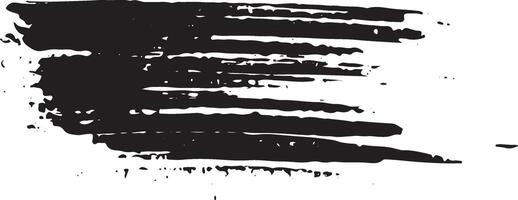 black stroke made with a brush of coarse black lines that are interrupted, for a variety of design vector