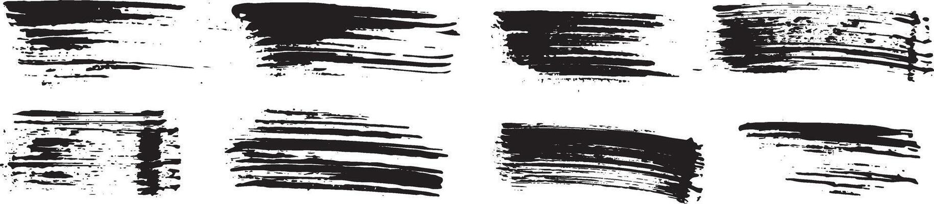 set of various, black strokes with different lines and spots, for various design ideas