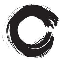 black unfinished circle made with brush and black paint and thin round lines, for various designs or patterns vector