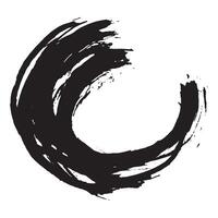 the black circle is made with a brush and black paint, for various designs or patterns vector