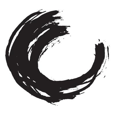 the black circle is made with a brush and black paint, for various designs or patterns
