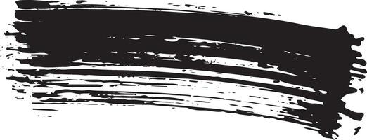 black smooth stroke made with the help of a brush with the help of a single movement of the hand, for a variety of designs vector