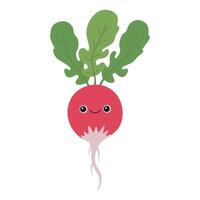 Radish with smiling face. Illustration vector
