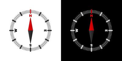 Compass dial on white and dark background vector