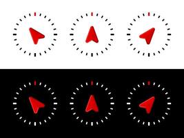 Compass icons set. Navigation compass vector
