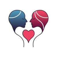 Gradient Silhouette of Soulmates Minimal Design vector