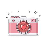 Minimal Retro Camera Flat Design vector