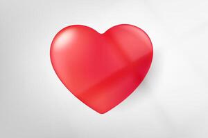 Red heart shape on a floor. 3d illustration vector