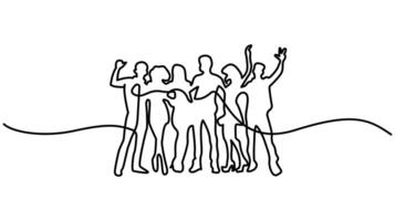 Business Teamwork in Action - Simple Line Art of a Group of Professionals Collaborating Around a Table vector