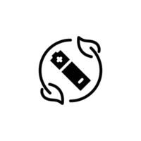 eco battery solid icon design good for web or mobile app vector