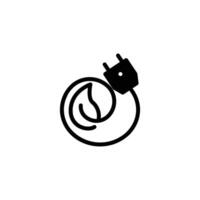 Leaf with plug electric solid icon design good for web or mobile app vector