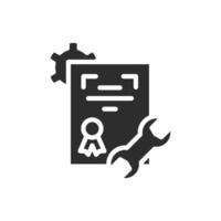 certificate of engineering solid icon design good for web or mobile app vector