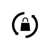 eco recycle paper bag solid icon design good for web or mobile app vector
