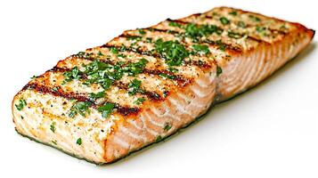 Grilled salmon filet photo