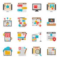 Set of Programming and Development Flat Icons collection vector