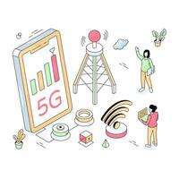 A perfect design collection of mobile 5g network vector