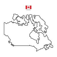 Map of canada territories, featuring states and borders. An outline design without regions, isolated on a white background. Highly detailed illustration vector