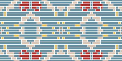 Pixel Ikat Weaving Patternfolk Embroidery, Aztec Geometric Ornament Print. Design for Carpet, Wallpaper, Clothing, Wrapping, Fabric vector