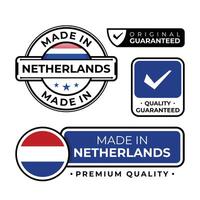 Badge bundle made in Netherlands label icon emblem isolated on white background vector