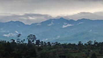 View nature mountains clouds grey sky photo