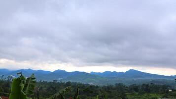 View mountains clouds grey sky photo