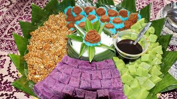 traditional food Indonesian snacks that is neatly and beautifully arranged photo