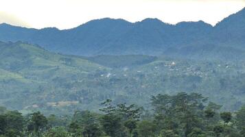A view of beautiful mountains the foggy one photo