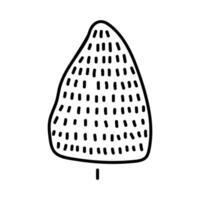 Simple black and white tree drawing with a unique pattern and shape vector