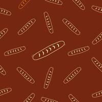 bun seamless pattern. simple bread pattern. baguette with line style for your background pattern. seamless pattern of bun for your food packaging background vector