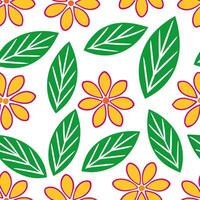 Tropical seamless tile pattern featuring vibrant flowers and lush leaves with high contrast colors suitable for beach themed spaces Set 4 vector