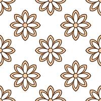 Vintage botanical seamless tile pattern with retro flower illustrations and antique color palette for nostalgic interiors vector