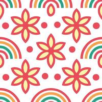 Vibrant abstract shapes seamless tile pattern bold isolated white background perfect for dynamic branding stationery crafts vector