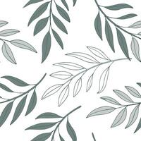 Tropical sage leaves seamless pattern with vibrant colors and exotic elements on white Set 2 vector