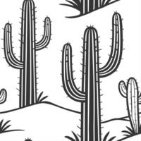 Shabby Chic cactus seamless tile pattern with distressed cactus and soft pastel accents on white background ideal for charming spaces Set 3 vector