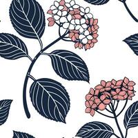 Shabby Chic hydrangea seamless tile pattern with distressed hydrangeas and soft pastel accents on white background ideal for charming spaces Set 2 vector