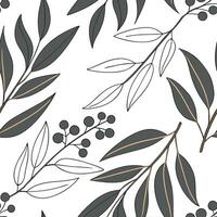 Shabby Chic eucalyptus seamless tile pattern with distressed eucalyptus and soft grey accents on white background ideal for charming spaces Set 8 vector