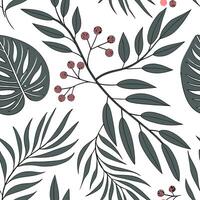 Shabby Chic eucalyptus seamless tile pattern with distressed eucalyptus and soft grey accents on white background ideal for charming spaces Set 4 vector