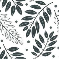 Shabby Chic eucalyptus seamless tile pattern with distressed eucalyptus and soft grey accents on white background ideal for charming spaces Set 7 vector