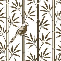 Shabby Chic bamboo leaves seamless tile pattern with distressed bamboo and soft pastel accents on white background ideal for charming spaces Set 7 vector